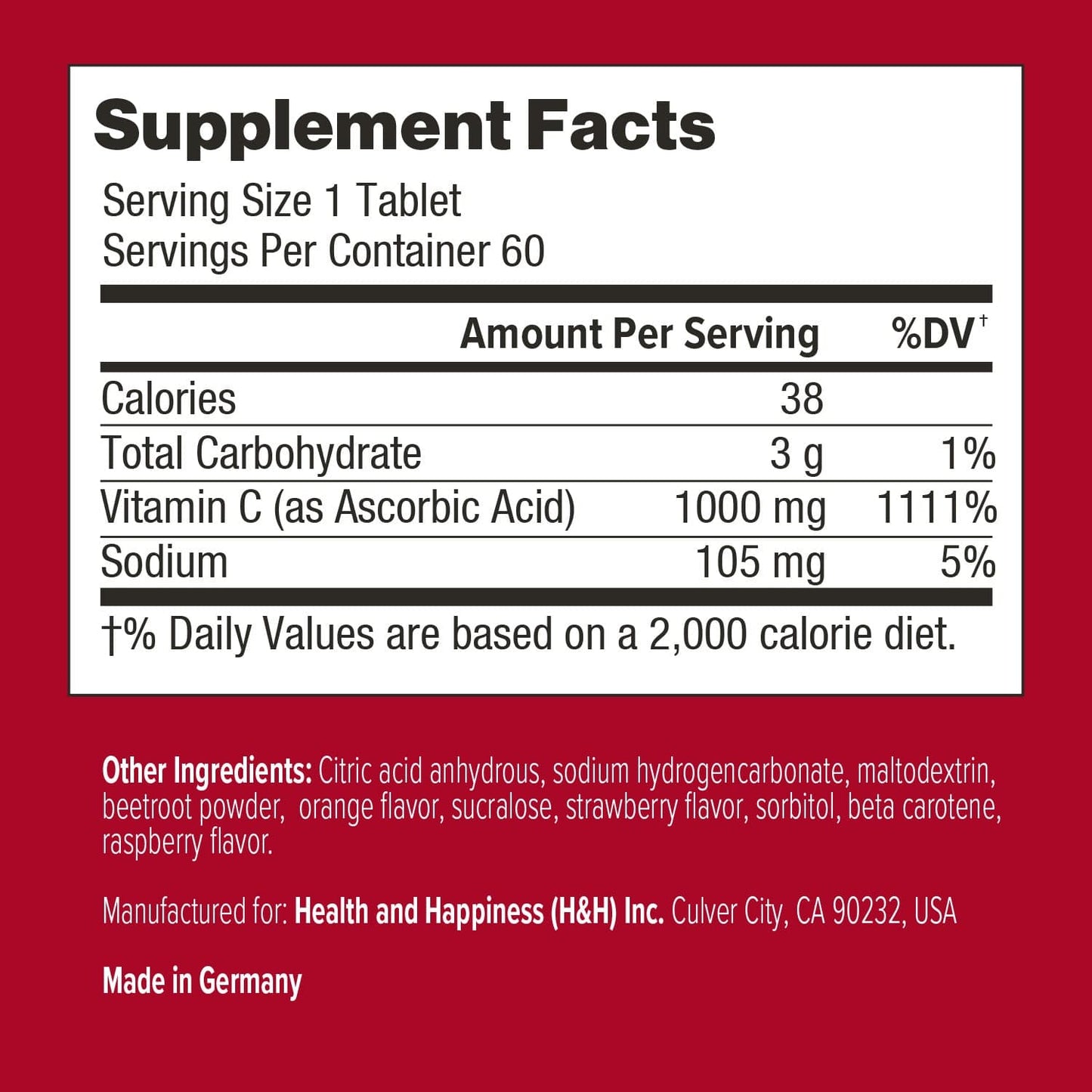 Swisse Wellness USA High Strength Vitamin C Effervescent 02-F04-20001