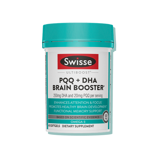 Swisse | USA PQQ + DHA Brain Booster 02-FB0-20001