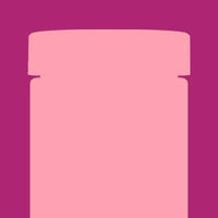 Pink pill bottle on a purple background