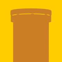 Brown cylindrical container on a yellow background