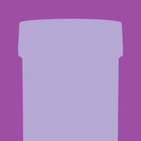 Plain white cylindrical container on a purple background